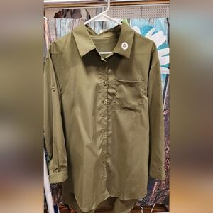 IN'VOLAND Womens Plus Size Button Down Shirts Long Sleeve Cotton Casual Collared